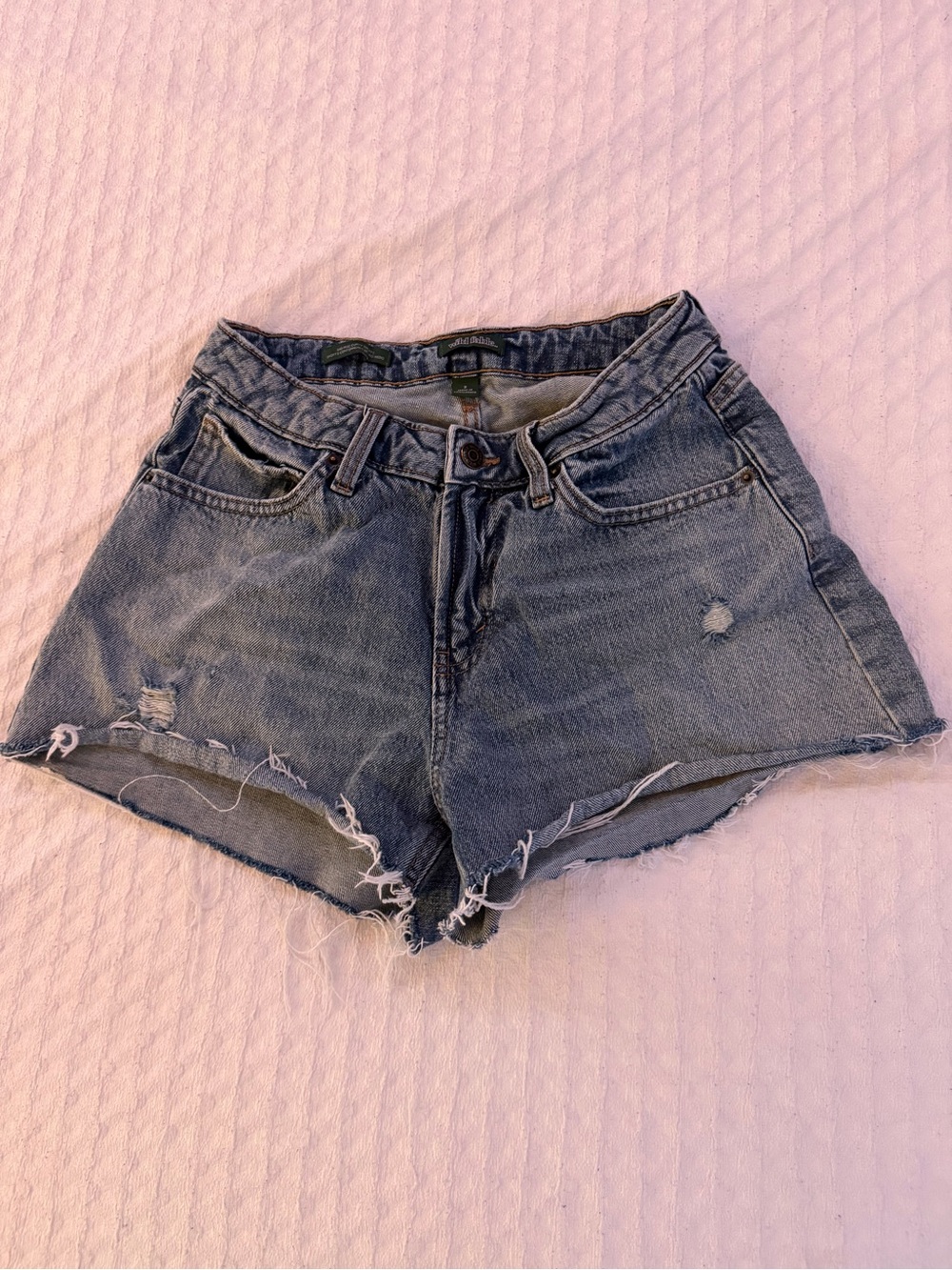 wild fable Distressed Mid-Rise Medium Wash Denim Shorts